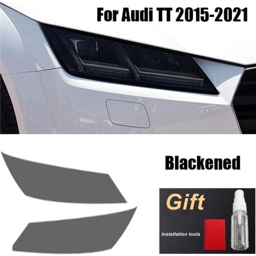 2Pcs Car Headlight Film Headlamp Cover Transparent Black Self Healing TPU Sticker for Audi TT TTS TTRS MK3 8S 2015 Accessories
