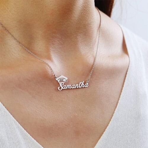 Customized Fashion Stainless Steel Name Necklace Personality 2021 Letter Necklace Pendant Mens and Womens Jewelry Gifts