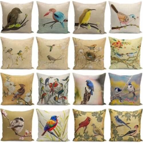 Pillow Bird 18\" New Throw Home Cushion Cover Decorative Sofa Case Print Fashion