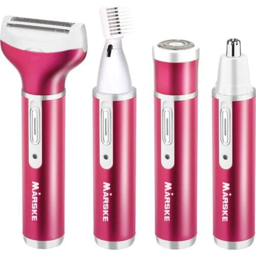 MARSKE New design 4 in 1 Lady Epilator Facial & Body Bikini Underarm Hair Remover Trimmer Shaver Razor nose eyebrow trimmer Depi