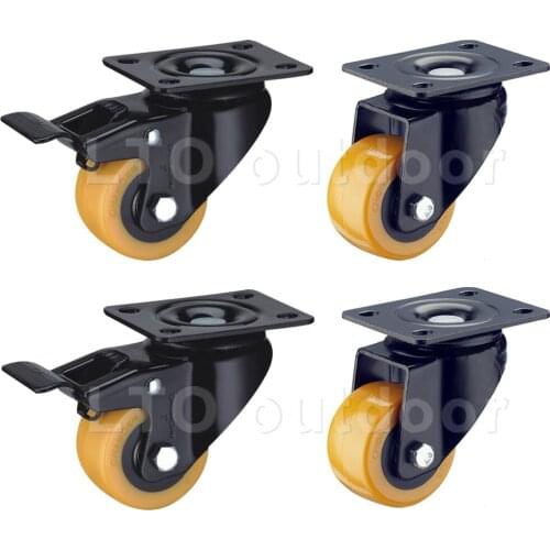 Heavy Duty 360 Degree Swivel Caster Wheels PU Silent Wheels for Carts Cabinet Dining Car Furniture Home Accessories