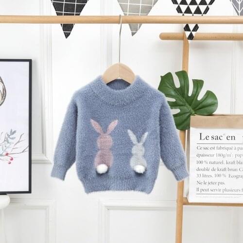 Girls Sweaters Spring Autumn Children Fashion Wool Pullover Sweater For Baby 6Y Kids Casual Cute Cotton Tops Toddler Clothes