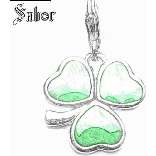 Thomas Irish Cloverleaf Charm, gifts Jewelry For Women Men,2020 Gift Silver color plated Fit Bracelet charms