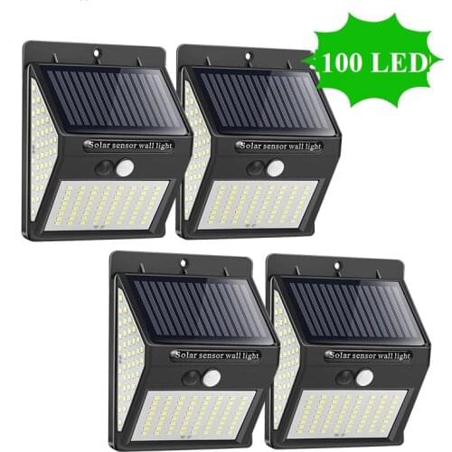 100LED Solar Light Outdoor Solar Lamp PIR Motion Sensor Waterproof Solar Focus Sunlight For Garden Decoration Street Lantern