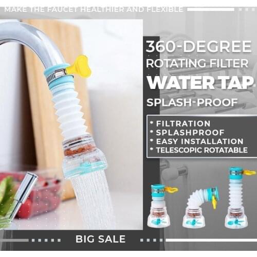 360-Degree Rotating Filter Splash-Proof Water Tap Splash-Proof Water Tap Shower Kitchen Water Filter Non-Toxic Faucet Nozzle