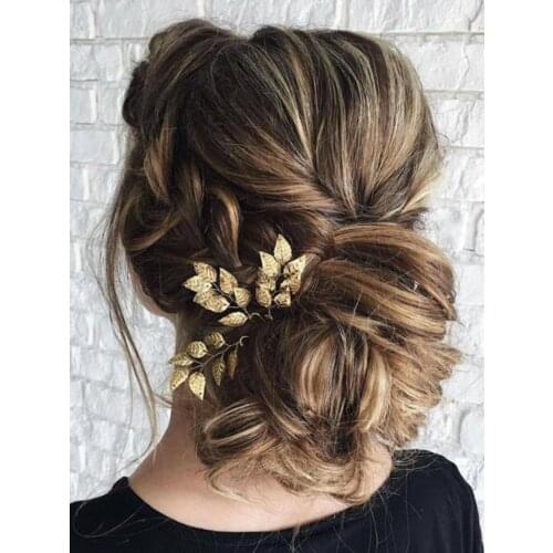 Vintage Gold Leaf Hair Pin Elegant Women Hairpiece Casual Hair Clip Hair Jewelry for Bride Wedding Bridal Hair Accessories