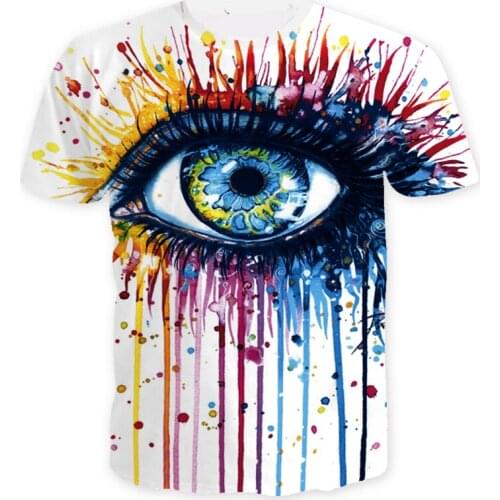 Rainbow eye By Pixie cold art t shirt 3D tshirt Men T-shirt Male Top Summer Tee Quality Camiseta Short Sleeve O-neck Hip Hop