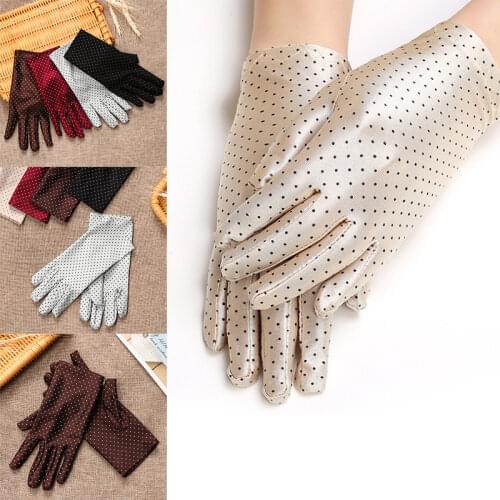 Women Elastic Wrist Sun Protection Gloves Girl Fabric Spring And Summer WomenS Sunscreen Short Gloves Fashion Driving Gloves