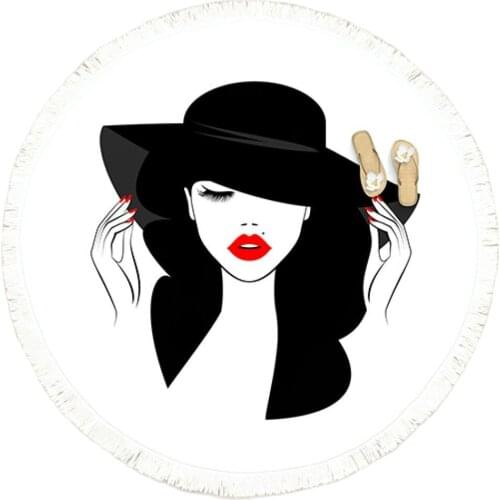 Female Figured Special Design Tassels swimming towel Microfiber Bath Towels yoga mat shawl bandage round tassel пляжный коврик