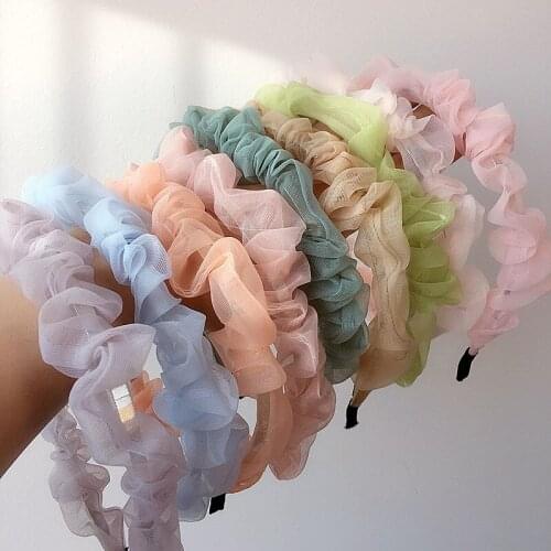 1PC Lovely Princess Chiffon Net Women Hair Red Wash Face Ribbon Female Girls HeadWear