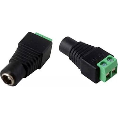 10Pcs/lot 5.5x2.1mm DC Power Female Plug Jack Adapter Connector Plug for CCTV Single Color LED Light