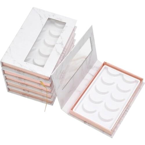 100/pack Wholesale 5pairs of 25mm Mink Lash Boxes Packaging Eyelash Box Private Custom Logo Faux Cils Fake Strip Empty Case Bulk