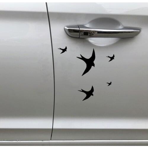 16.4CM*15.8CM Swallow Flying Decor Creative Car Stickers Vinyl Decal Car Trunk Black/Silver N1078