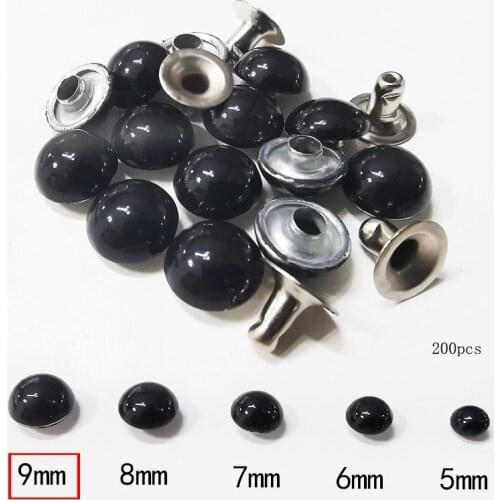 200 Pieces/Batch Of 9mm Round Stud Mushroom Rivet Fluorescent Color Decorative Nail Leather Craft Material
