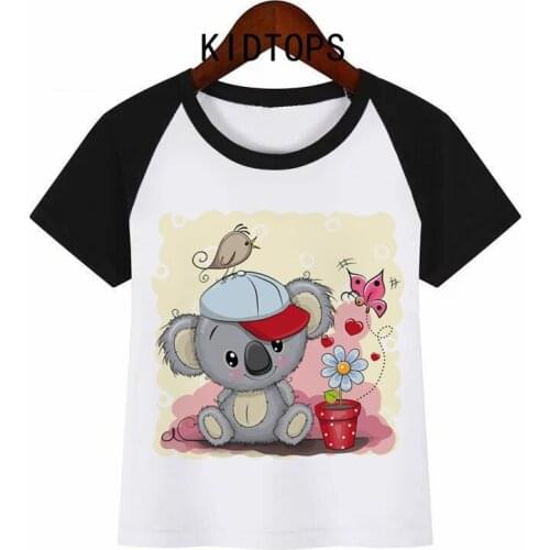 2021 Fashion Clothing For Boys Koala Animal Graphic T-Shirt Childrens Clothing Girls Clothing Toddler Boy Clothes Kids Tee Top