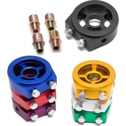 Oil Filter Cooler Sandwich Plate Adapter M18/ M20/ M22*1.5 and 3/4-16 Universal Oil Adapter Car Meter EP-OL0202-AF