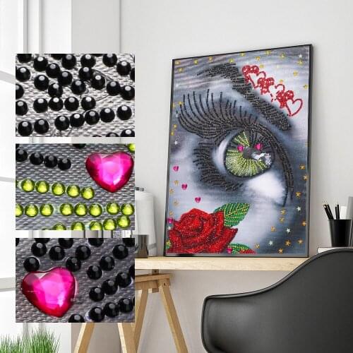 5D DIY Special Shaped Beautiful Diamond Painting Eye Diamond Embroidery Paintings 3D Woman Eyes Diamond Mosaic Home Decoration