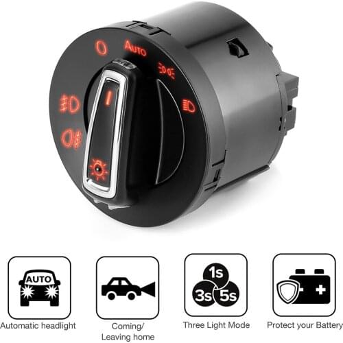 Auto Headlight Switch Light Sensor Module Upgrade For VW Golf Jetta MK5 6 Tiguan Touran Passat Scirocco Car Head Fog Lamp Switch