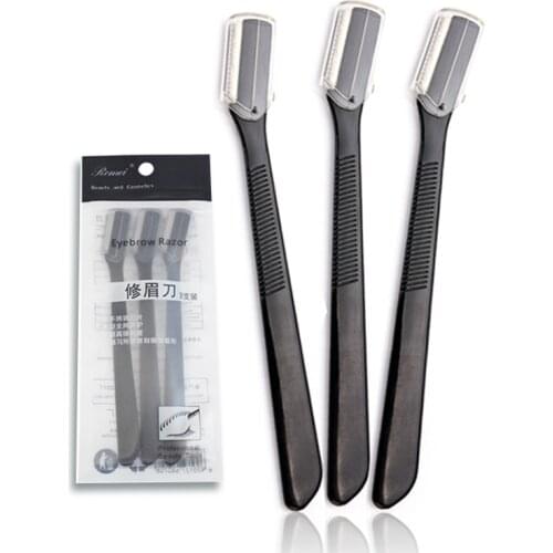 3Pcs Eyebrow Trimmer Razor Eyebrow Facial Hair Remover Eyebrow razor Shaper Makeup Knife Shaper For Women Razor Tools