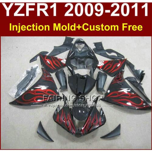 Red flame Motorcycle parts for YAMAHA fairings YZF R1 09 10 11 12 R1 bodywork YZF1000 R1 +7Gifts Injection YZF R1 2009 2010 2011