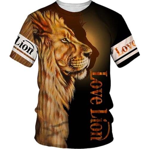 Lion 3D Animal Printed Men t-shirt Summer Fashion Harajuku short Sleeve Tee Shirts casual Tops camisetas Oversized T Shirt S-6XL