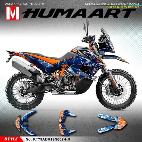 HUMAART Custom Graphics Racing Sticker Vinyl Wrap Kit Motorbike Deco for 790 Adventure R ADV 2019 2020, Blue