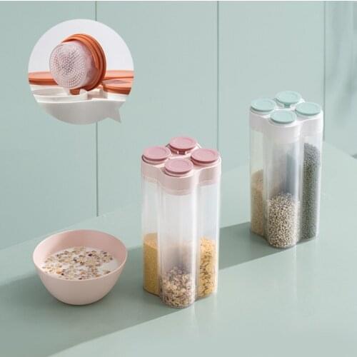 Coarse grains sealed container with independent desiccant box, kitchen storage sealed storage box plastic containers with lids