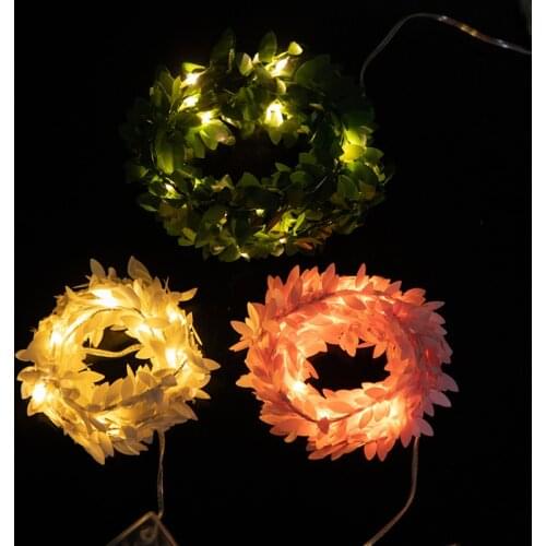LED Artificial Green Leaf Rattan Garland Fairy String Lights Fake Vine Ivy lamp Wedding Party Home Christmas Garden Decoration