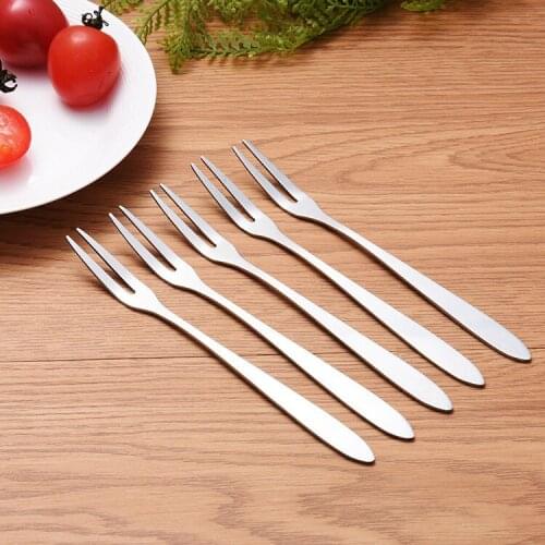 Korean Creative Tableware Stainless Steel Fruit Fork Fruit Sign Western Small Fork Dessert Fork Snack Fork cutlery set Korean