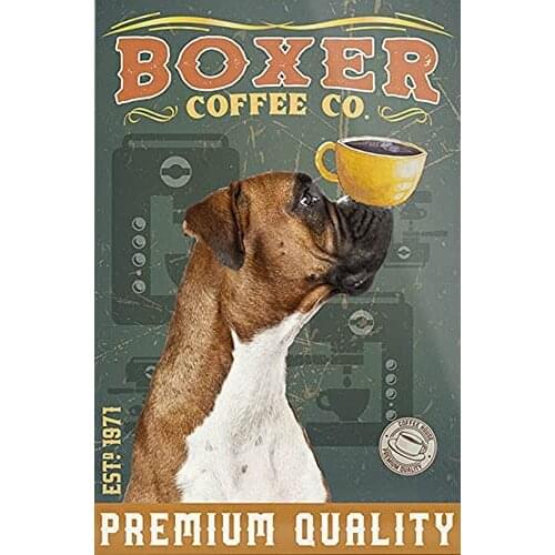Metal Tin Sign Wall Decor Boxer Dog Signs Wall Art21 Hanging Plaque Aluminum Signage Posters
