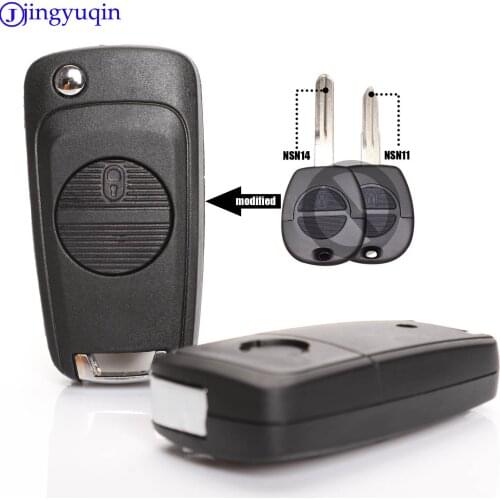 2 Buttons Flip Modified Remote Car Key Shell For Nissan Micra Almera Primera X-Trail Uncut Blade Key Case Cover With A33 Blade