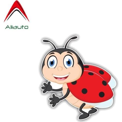 Aliauto Cartoon Car Sticker Cute Ladybug Funny PVC Decorate Decal for Motorcycle Honda Toyota Volkswagen Opel Seat Kia,10cm*9cm
