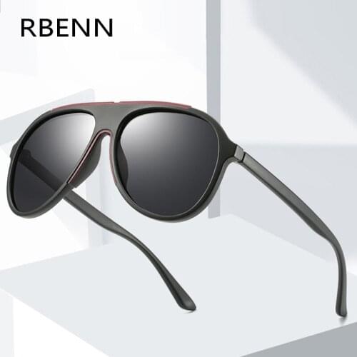 RBENN Oversized Polarized Sunglasses Men Big Frame Brand Designer Tr90 Classic Vintage Goggle Square Driving Sun Glasses UV400