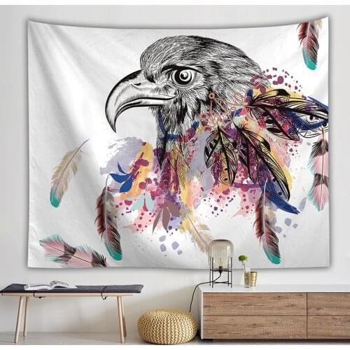 Tapestry Wall Hanging Dream Catcher Tapestry Polyester Fabric Bohemian Feather Printed Beach Tapestry for Party Home home decor