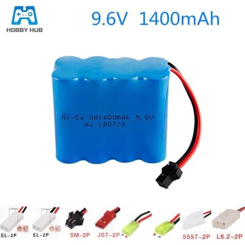 Ni-CD 9.6V 1400mAh Rechargeable AA battery for RC Cars Trucks Tank Guns lighting 9.6 v aa 1400 mah Remote Control Toy battery