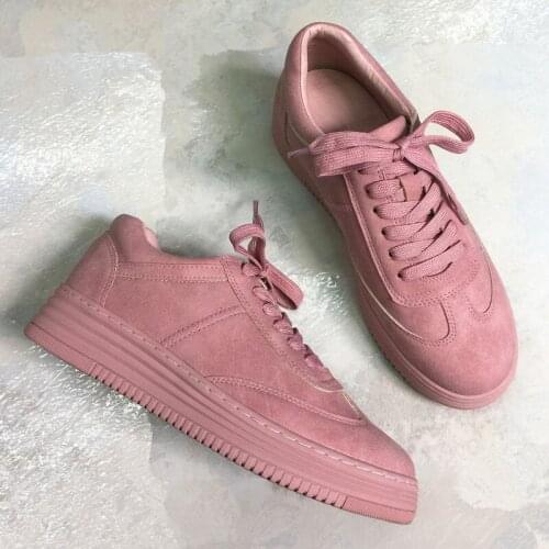 Spring and autumn new high-quality leather womens sneakers fashion womens shoes lace-up casual shoes
