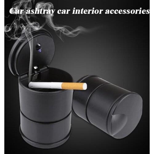 Portable Car Ashtray with LED Light Outdoor Ash Tray Holder Auto Car Truck LED Cigarettes Holder Car Ashtray Smoking Accessories
