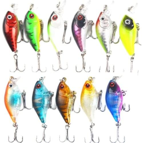 5/8pc Crank Fishing Lures 3.5/5.5g 4.5/5cm Topwater Luya Baits Hard Swimbait Artificial Spinning Tackle Fishhooks 3D Fish Gear