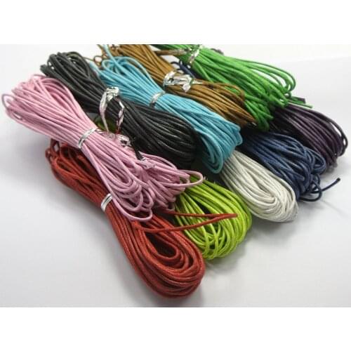 10 Strands Mixed Color Waxed Cotton Beading Cord 1.5mm Macrame Jewelry String X10Meters
