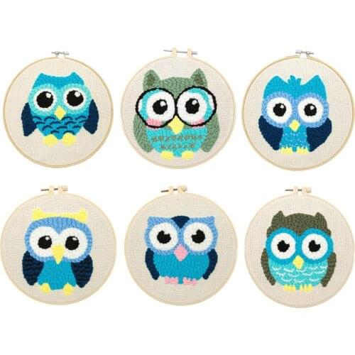 Owl Punch Needle Embroidery Kits Punch Needle Pen DIY Latch Hook Kit Needlework