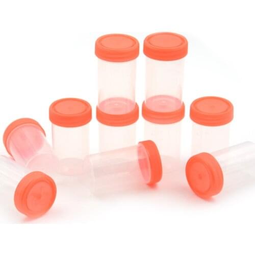 10pcs Hospital 60mL Urine Collection Sample Cup Specimen Bottle Physical Test Plastic Cup Container For Medical Use