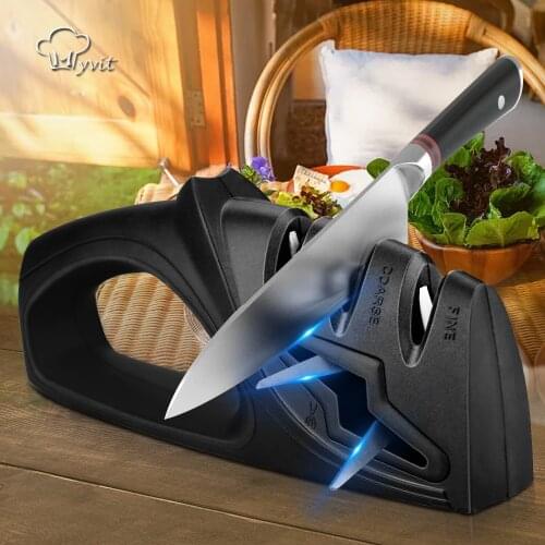 Myvit 4 IN 1 Knife Sharpener Stainless Steel Scissors Diamond Coated&Fine Rod Knife Shears Sharpening stone Non-Slip Whetstone