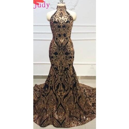 Stock 5yard/bag ch081# Gold sequins fashion black embroidered cloth French style used for the wedding dress fashion stage
