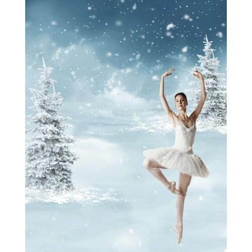 VinylBDS winter photography backgrounds snow trees Romanticism photo backdrops for children photo studio