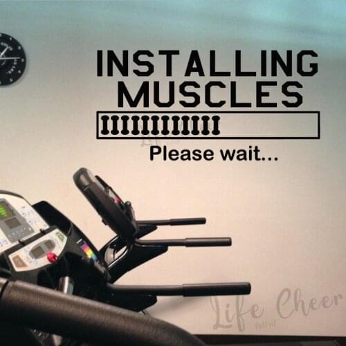 Muscles Installing Quote Wall Vinyl Murals Gym Studio Decor Bodybuilding Motivation Wall Sticker Muscle Downloading Decals AZ997