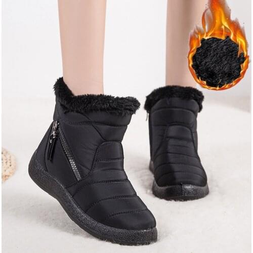 Winter ankle boots women shoes 2021 new printing waterproof warm plush inside zipper ladies shoes woman snow boots Botas Mujer