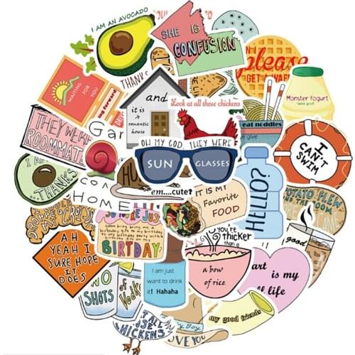 50pcs Summer Light Drink PVC Stickers Toys Decor for Car Laptop Pad Phone Trunk Guitar Bicycle Motor