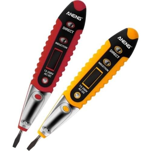 12-250V AC Voltage Detectors Tester Meter Volt Current Electric Test Pencil Contact Tester Pen Night vision display clear view