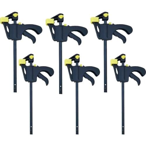 2021 NEW ARRIVAL yellow DIY Adjustable Hand Wood Working Spreader 4 Inch Clip Kit Quick Ratchet Release F Clamp