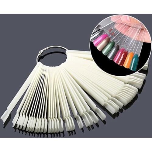 2021 New False Nail Tips Fan Nature Clear Black Finger Full Card Nail Art Display Practice Polish For Manicure Polish Nail Tools